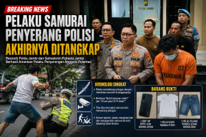 Pelaku Samurai Penyerang Polisi Akhirnya Ditangkap