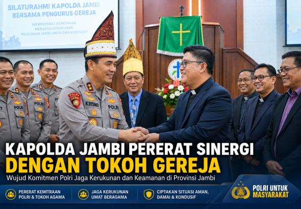 Kapolda Jambi Perkuat Sinergi dengan Tokoh Gereja