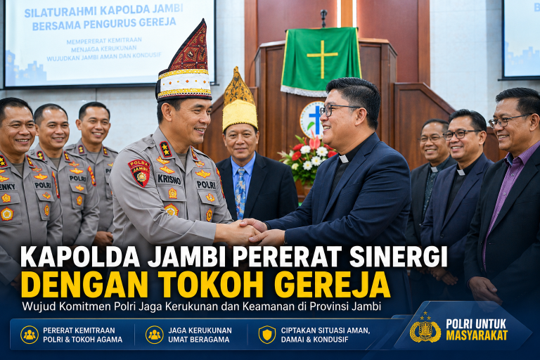 Kapolda Jambi Perkuat Sinergi dengan Tokoh Gereja